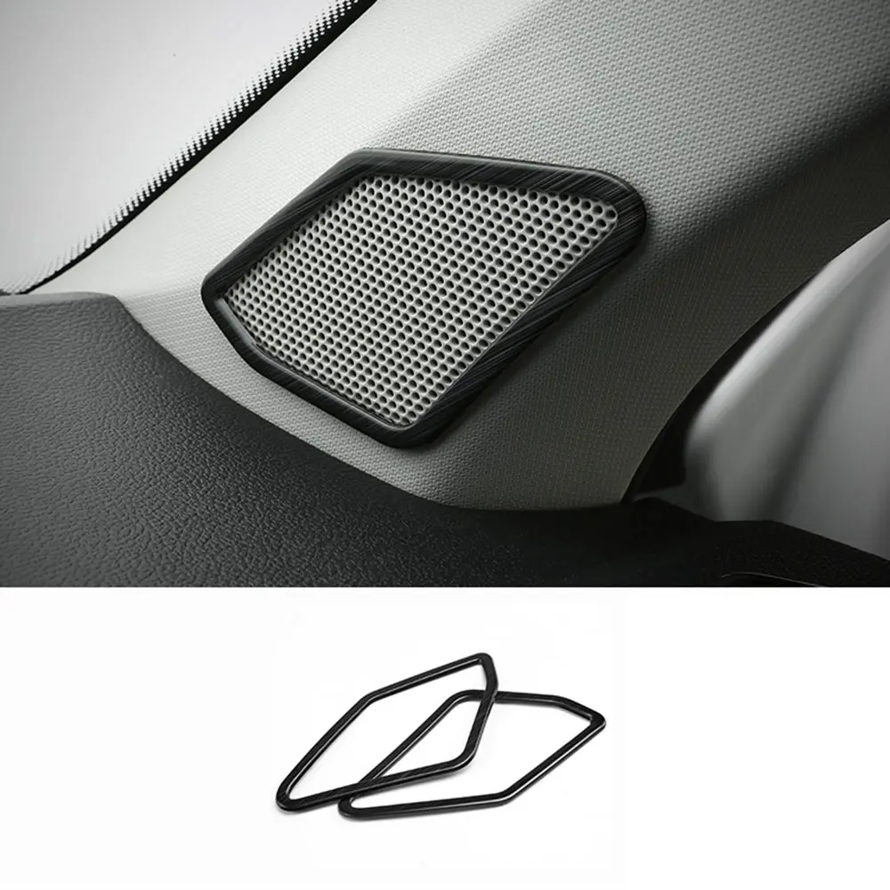 

BLACK STAINLESS FRONT SPEAKER BEZEL MOLDING GARNISH FOR VOLKSWAGEN T-ROC 2018 2019 ACCESSORIES CAR-STYLING