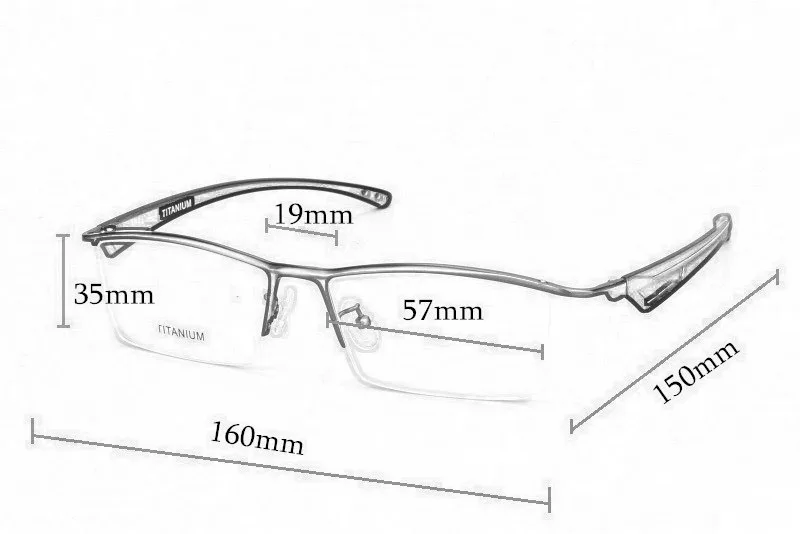 Бизнес-очки, оправа, мужские очки, чистый титан, оптические очки по рецепту, большие размеры