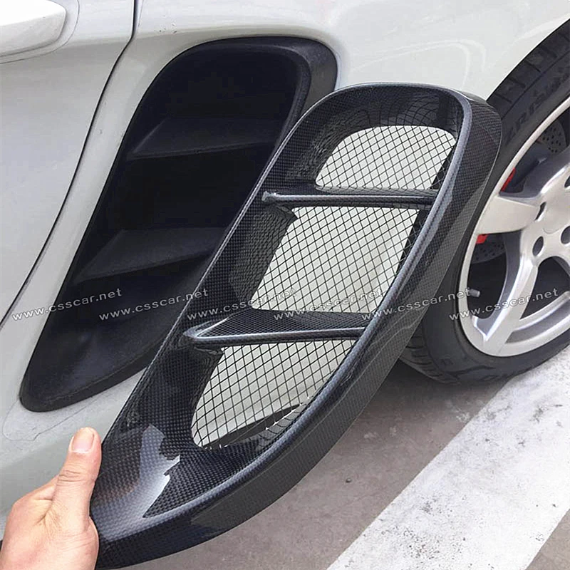 

Full Carbon Fiber Side Vents For Porsche 718 Boxster Cayman Car Accessories Body Kits Styling Side Air Vents Real Carbon Fiber