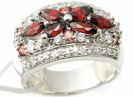 Настоящее натуральное Гранатовое цветочное кольцо,, серебро 925 пробы 0.6CT* 6 шт, 0.13ct* 6 шт драгоценных камней для мужчин или женщин C952202