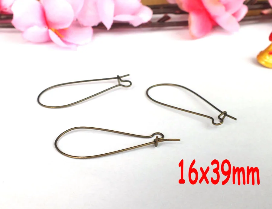 free ship!!!Wholesale 200pcs antique bronze Earring Wires Kidney Style