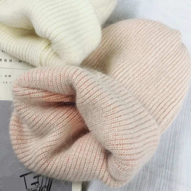 Теплые повседневные женские шапки с кроличьей шерсти|Женские Skullies и шапочки| |