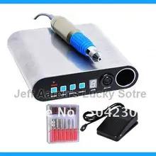 Профессиональное электрическое сверло для ногтей пилка машина маникюр педикюр биты комплект с педалью ноготь полировщик