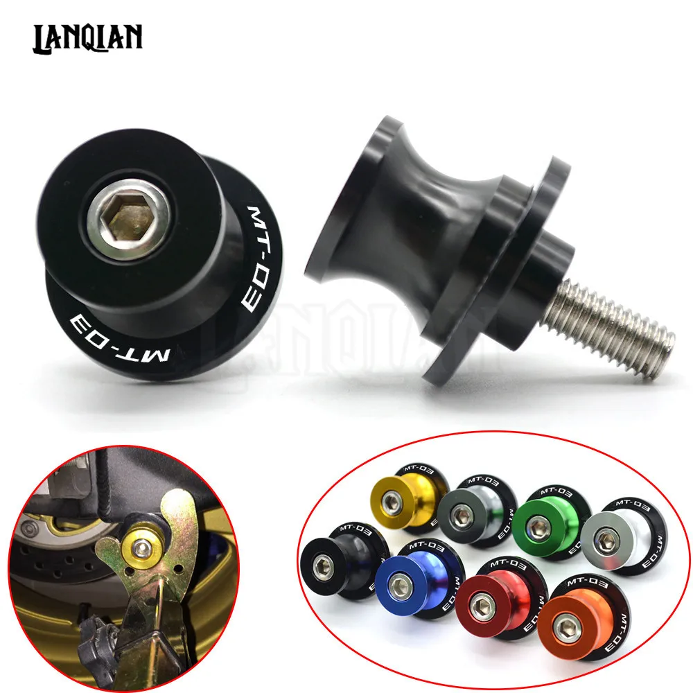 

CNC Aluminum Motorcycle Accessories Swingarm Spools Slider 6mm Swing arm Stand Screws M6 For YAMAHA MT03 MT-03 MT 03
