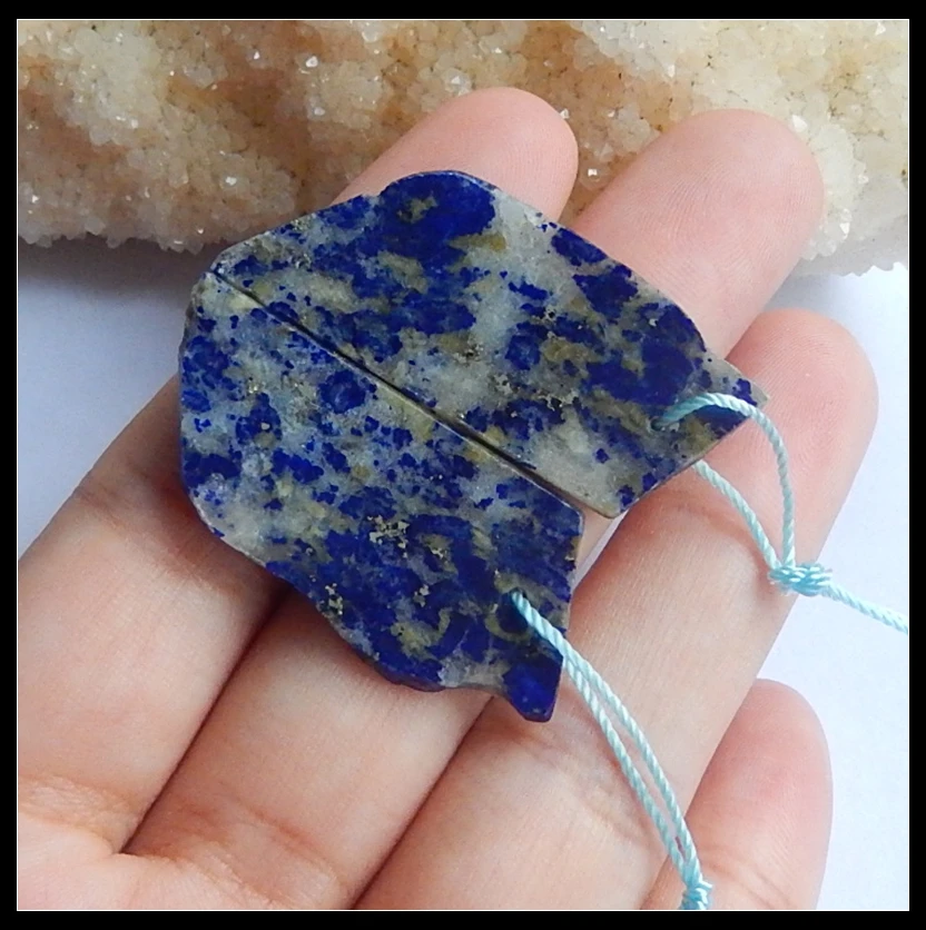 

Wholesale 1Pairs Nugget African Sodalite Earring Bead 36x16x3mm 7g Fashion Jewelry Women Earrings Accessories