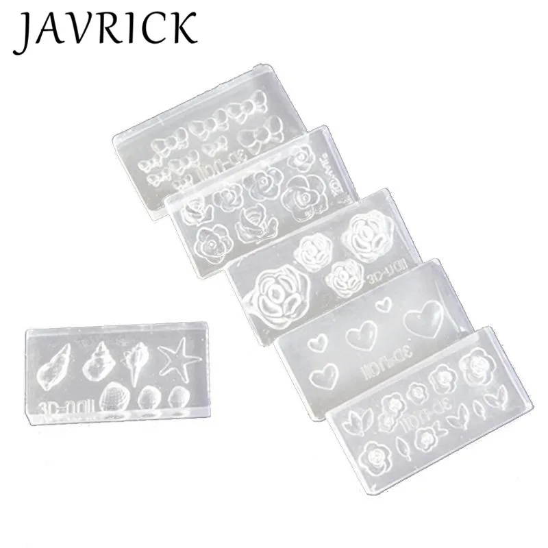 

6Pcs 3D Stereo Mini Flower Carving Mold Nail Art Mould Template Silicone Mold