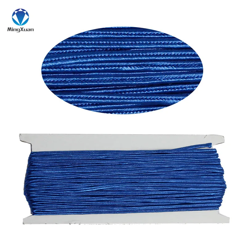 MINGXUAN 30 метров 3 мм китайский шнур Soutach разных цветов нейлоновая веревка Змеиный живот шнуры для DIY ювелирных изделий - Цвет: Blue