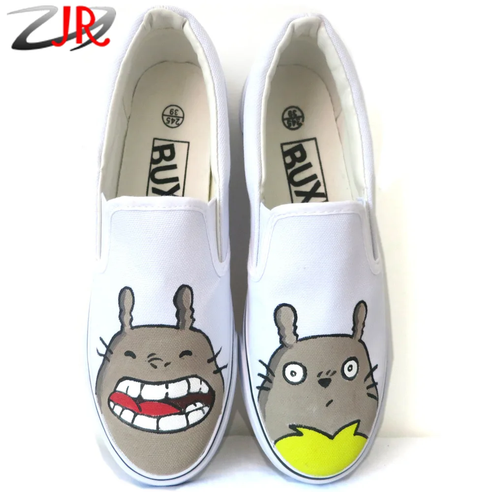 

Totoro Hand-painted Flat Casual Shoes Kids Breathable  Low Slip-on Shoe Students Shoes All Season Comfortable Canvas Shoes