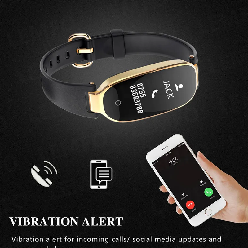 S3 Smart Bracelet Heart Rate Monitor Alarm Clock Waterproof Fitness Watch Tracker Pedometer Step Counter Smart Wristband black