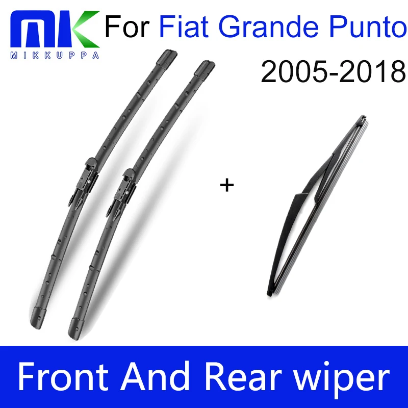 Wiper Blades For Fiat Grande Punto 2005 Onwards Combo Front & Rear