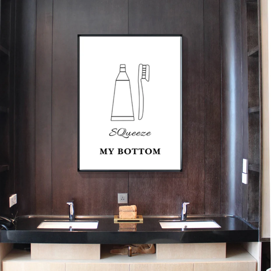 

Hd Print Nordic Style Kids Room Decor Toilet Signal Canvas Painting Black And White Posters Wall Art Picture For Bath Room Decor