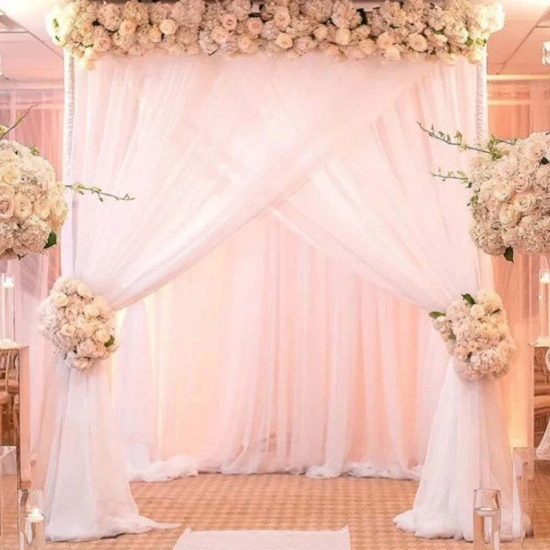 

0.48*10m white pink blue Tulle Organza Roll Spool Craft Sheer Gauze Wedding Table Birthday Party Decoration 5ZSH015-1