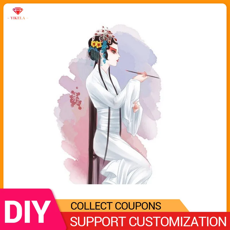 

YIKELA 5D DIY Full Round/Square Drill Painting Cross Stitch Cartoon Character Home decor Diamond Painting Embroidery Girl