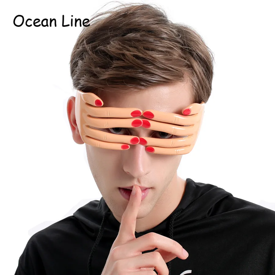 

Funny Finger Shaped Halloween Mask Decoration Party Costume Favors Adults Photo Booth Props Glasses Accessories Supplies