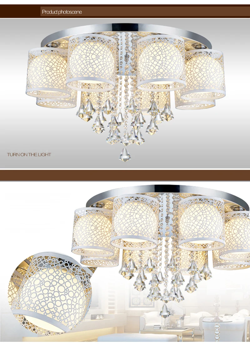 Современный стеклянный шар с алмазным кристаллом E27 лампа потолочный светильник домашний декор для столовой хромированный Железный цветной светодиодный потолочный светильник