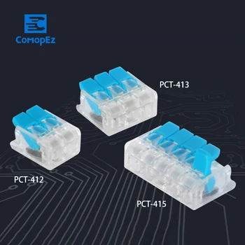 

100PCS Replace PCT-412 2pin 3pin 5pin Fast Wire Connectors Universal Compact Wiring Connector Push-in Conductor Terminal