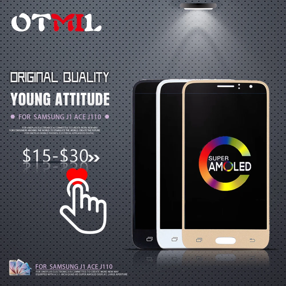 

4.3"Amoled For SAMSUNG Galaxy J110 LCD Touch Screen Digitizer For SAMSUNG J1 Ace Display SM-J110F J110H SM-J110FM TFT Adjust #1