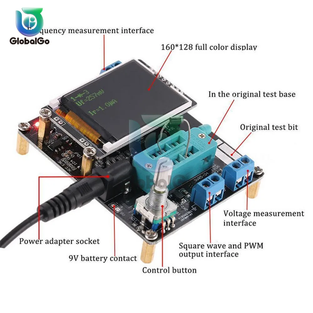 Goede ESR Meter Mega328 Transistor Tester Digitale Diode Triode Capaciteit MOS PNP NPN Lcd scherm Tester M328 Multimetr Case