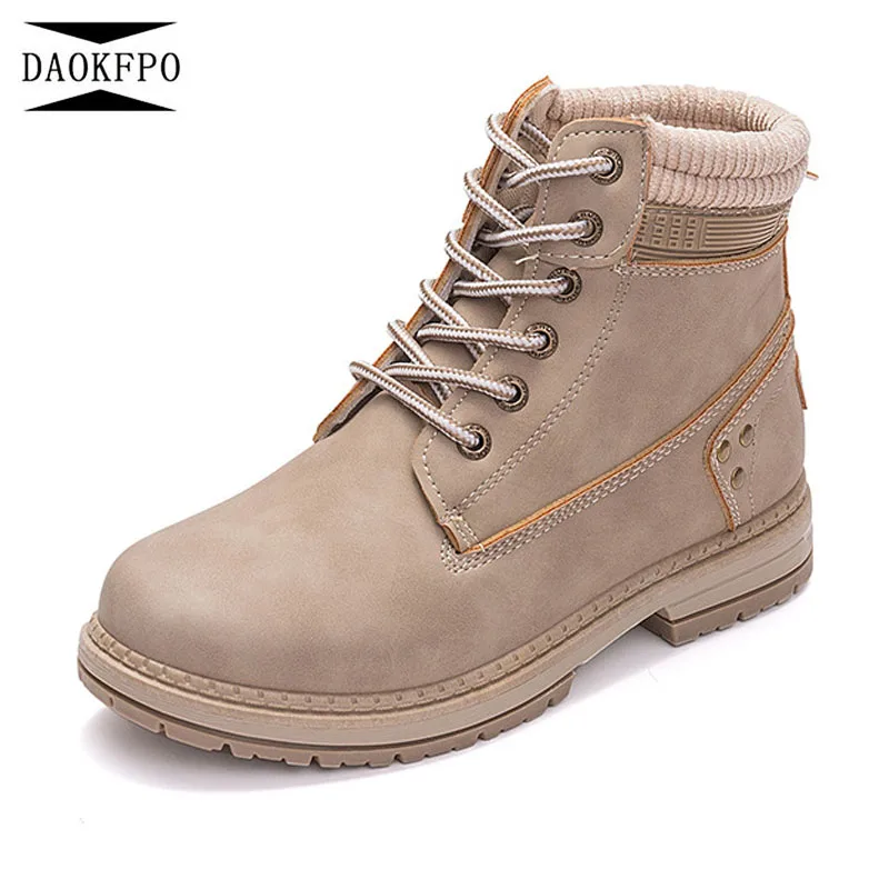 

PU Leather Women Boots 2018 Vintage Bohemian Ankle Boots Women Shoes lace-up Low Heel Ladies Shoes Woman Autumn Boot NVA-77