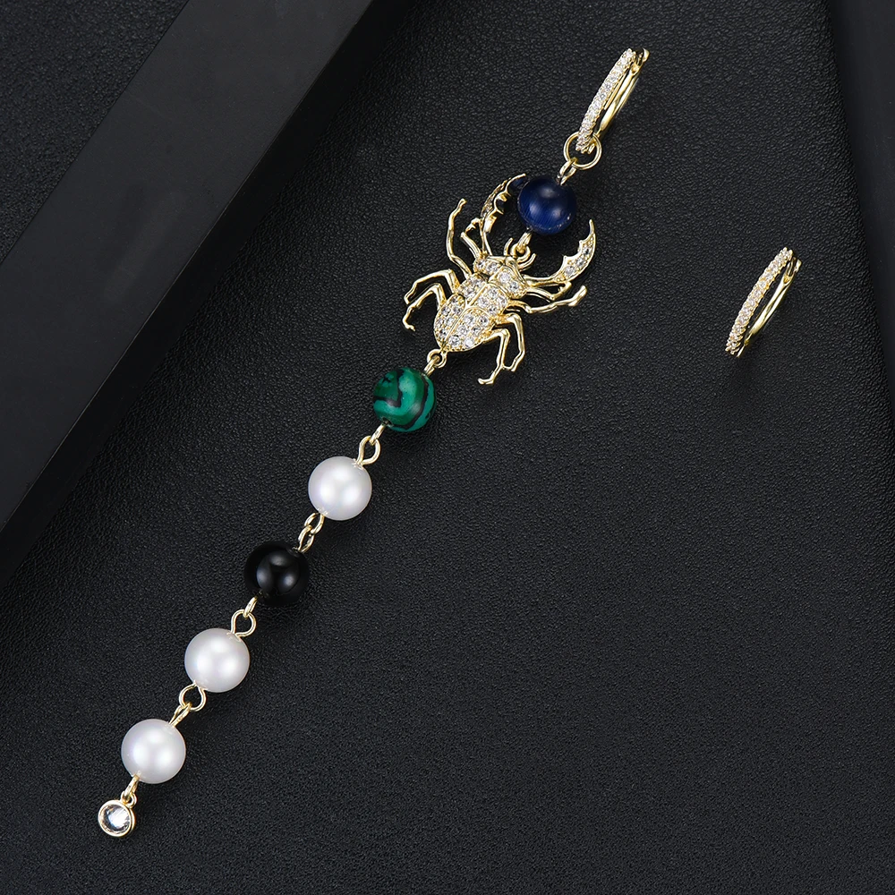 

missvikki Unique Design Spider Pearls Pendant Earrings for Women Bridal Wedding Party Show Earring Jewelry Fashion Accessories