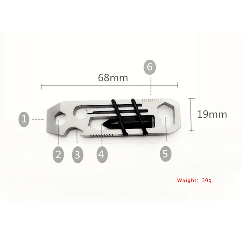 6 в 1 EDC Открытый карманный инструмент оборудование походный брелок поставки открывалка для бутылок многофункциональные инструменты гаечный ключ портативный Мультитул