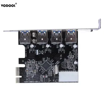 

PCI-E 5.1 Channels Expannsion Card Expansion Card 4 Port USB3.0 PCI Express Card Support Windows XP/7/8/Vista