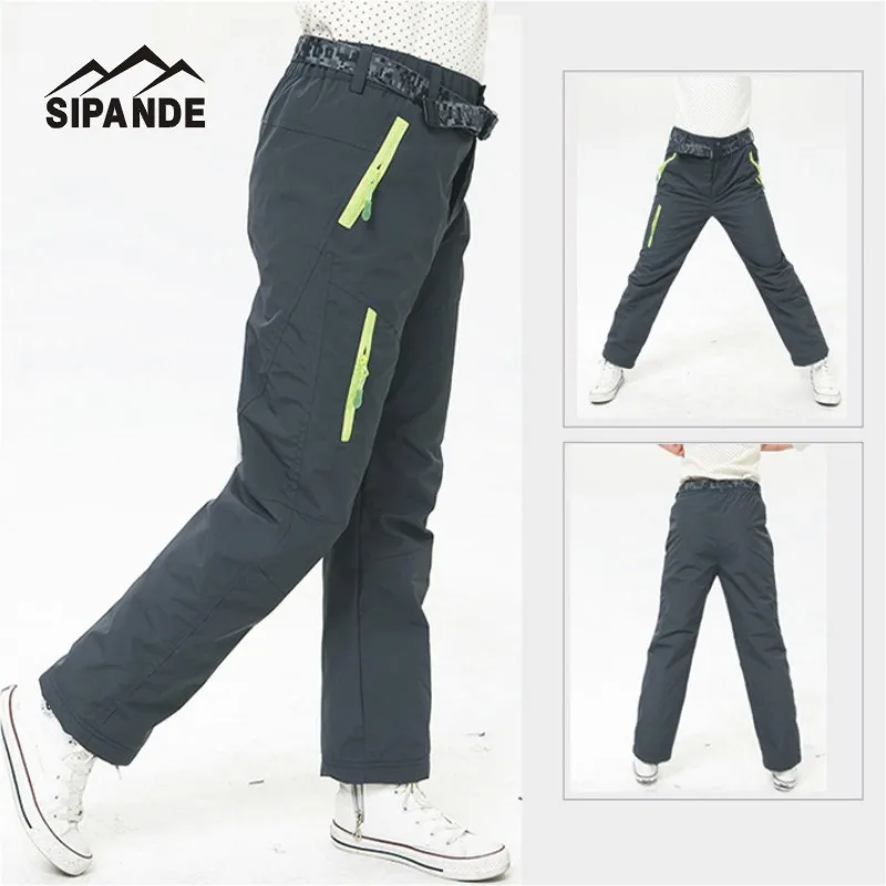 

kid winter 2in1 fleece thermal outdoor pants hinking climbing pants Waterproof Trousers Warm for children