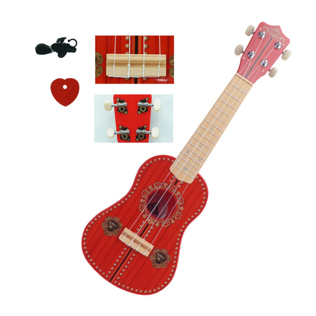 

186 Series Children Early Education Musical Instrument Guitar Ukulele with 4 Strings Support Kid Learning Kit