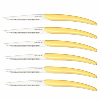 

Western-style 6 Piece new Cool style High quality Stainless Steel Steak Knife Sets tableware color for yellow