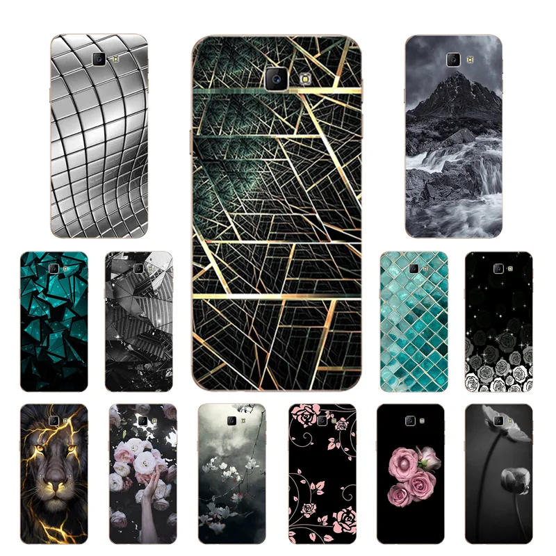 for Samsung Galaxy on5 2016 Case Triangle Printing Soft Silicone J5 Prime on 5 Funda On5 G570 Coque |