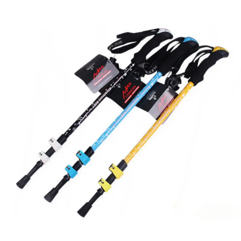

1x Straight Handle Outer Lock Aluminium Alloy Walking Stick Super Light Trekking Pole Stick High Strength Walking Canes 61-135CM