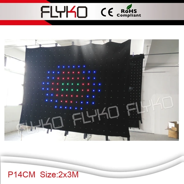 

Free shipping 2m by 3m P140MM Flexible indoor led video curtain forSD Controller DMX Controller