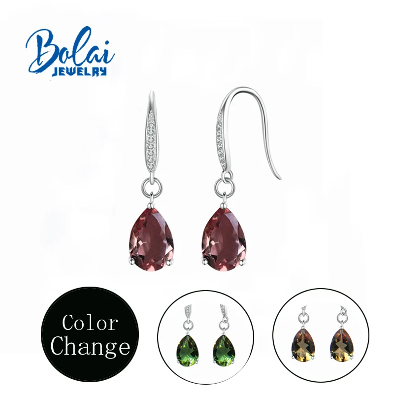 Bolaijewelry зултанит серьги из стерлингового серебра 925 пробы в форме капли воды