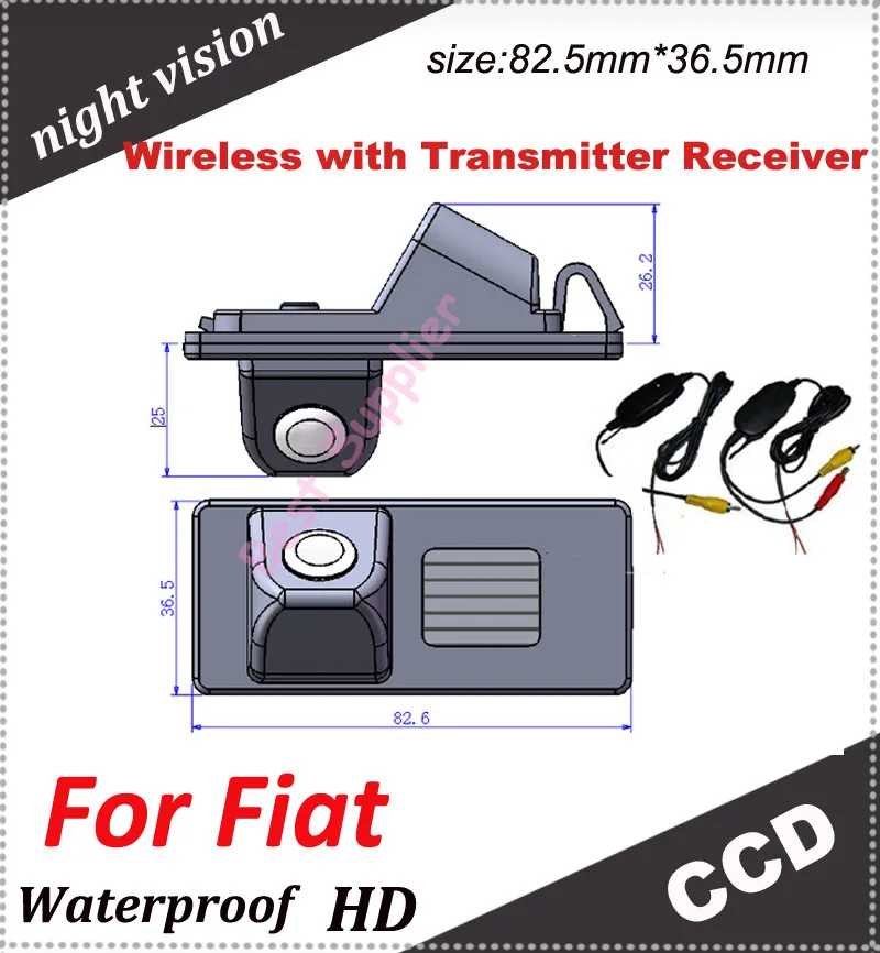 

2.4Ghz Wireless Signal Receiver/Transmitter with car camera CCD Car Camera Rear view Camera for Fiat