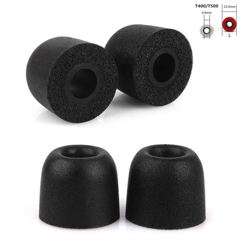 

4 pcs/2pair ANJIRUI T500 (L M S) 4.9mm Caliber Ear Pads/cap memory ear foam eartips for in ear Headphones tips Sponge Ear cotton