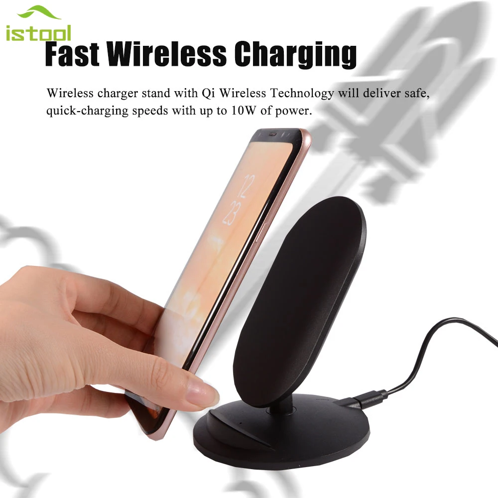 

Fast Charge Wireless Charger For iPhone X 8 Plus Qi Wireless Charger Stand M8 Quick Charging Holder For Samsung S8 S9 Plus S7 S6