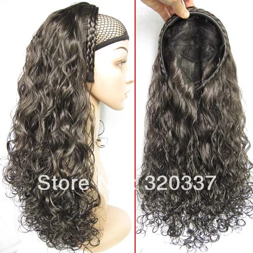 

Half Head Wigs Hair Party Wig Curly Hair Style Natural Black Wig Synthetic Wigs for Women With 5 More Colors Free Shipping