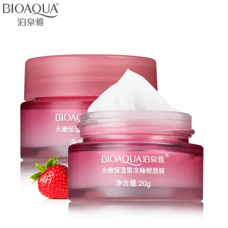 

BIOAQUA Brand Strawberry l ip Sleeping m ask Exfoliator l ips Balm Moisturizing Nourish l ip Plumper Hydrating Cream 20g