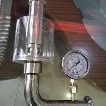 1," Tri Clamp 0,2-2,2 бар регулируемый предохранительный клапан санитарный SUS304 с манометром