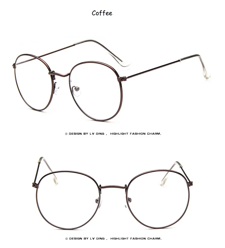 2018 Новые дизайнерские женские очки оправы для оптики круглый металлический Стекло es оправа с прозрачными линзами Eyeware черный, серебристый