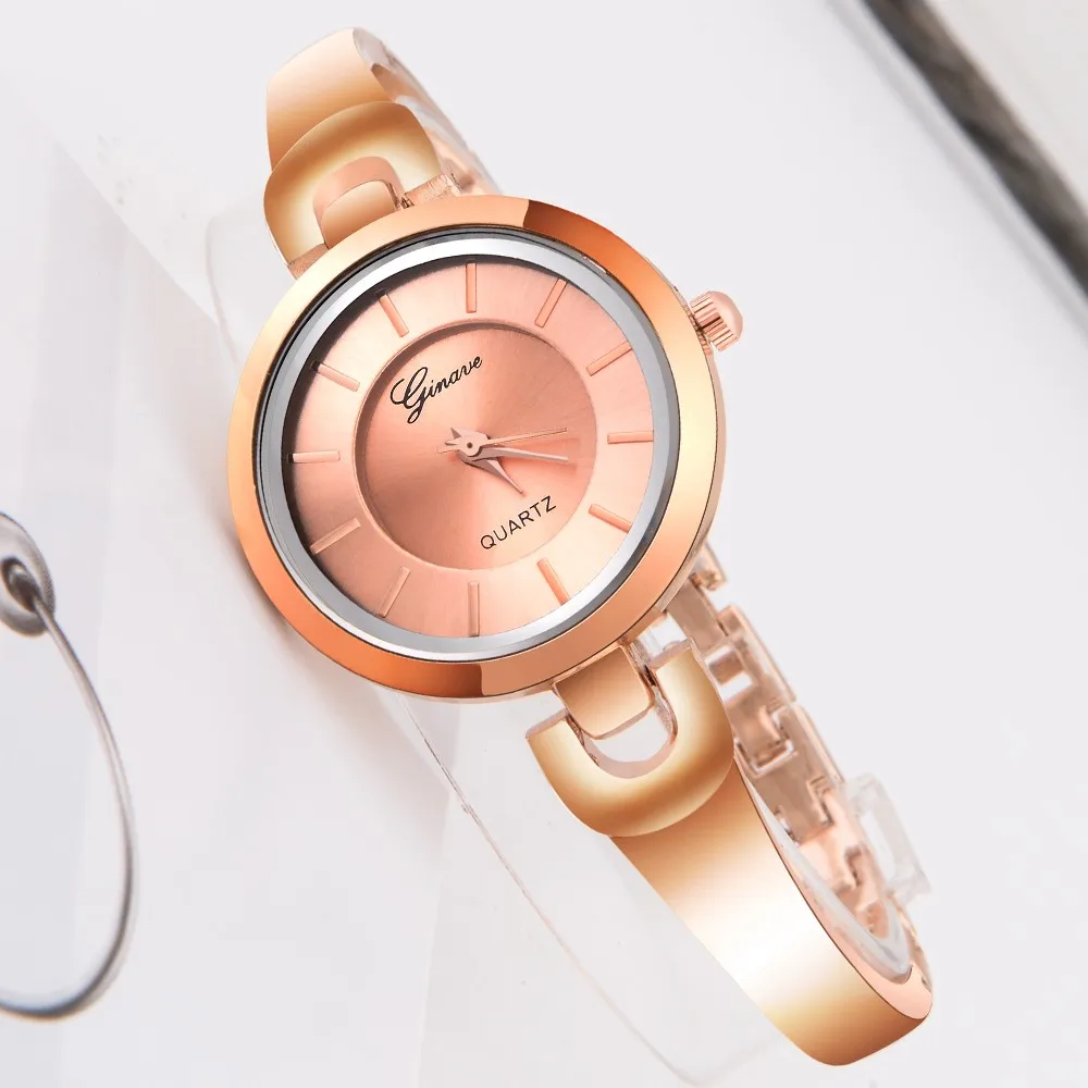 Женские роскошные модные повседневные Золотые женские часы браслет из