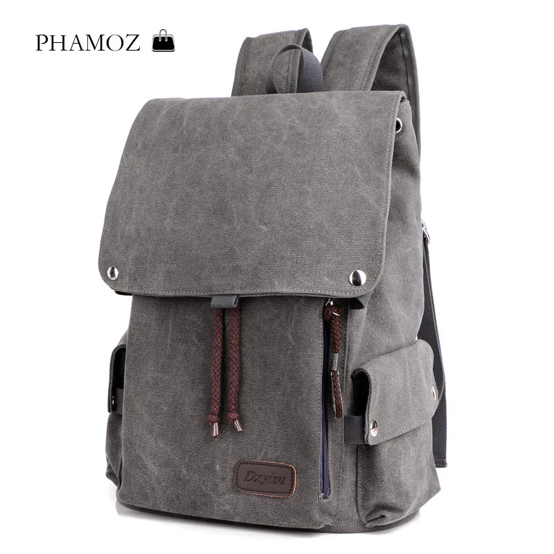 

Backpack Men Travel Laptop Stundet School Canvas Black Vintage Bagpack Bags Back Pack 5 Colors