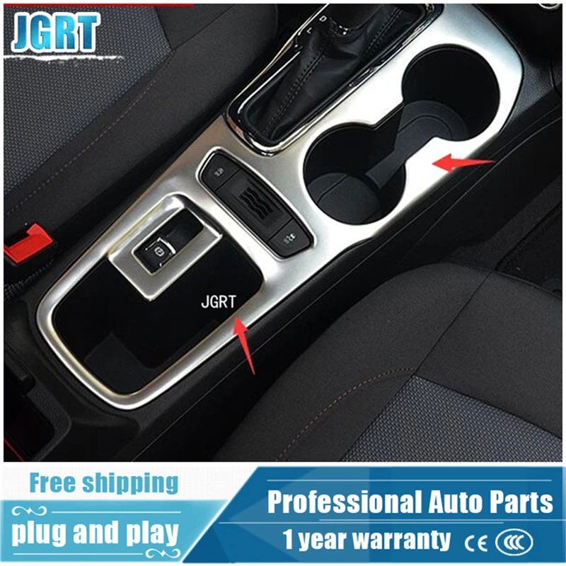 

JGRT car styling for Chevrolet Cruze 2017 model high quality stainless steel or ABS Central control cup frame full cover 1 pcs