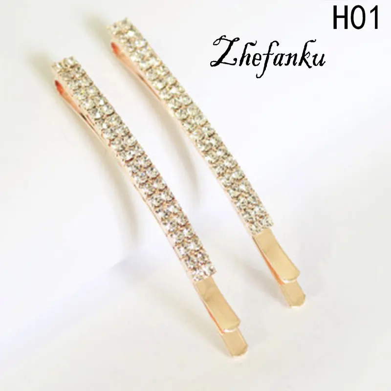 

2017 Bright Elegant Rhinestone Crystal Jewelry Korean Word Hairpin Side Folder Word Folder Bangs