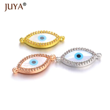 

Accessories For Jewelry 2019 new design micro pave cubic zirconia shell evil eye hamsa cross charms connectors for bracelets diy