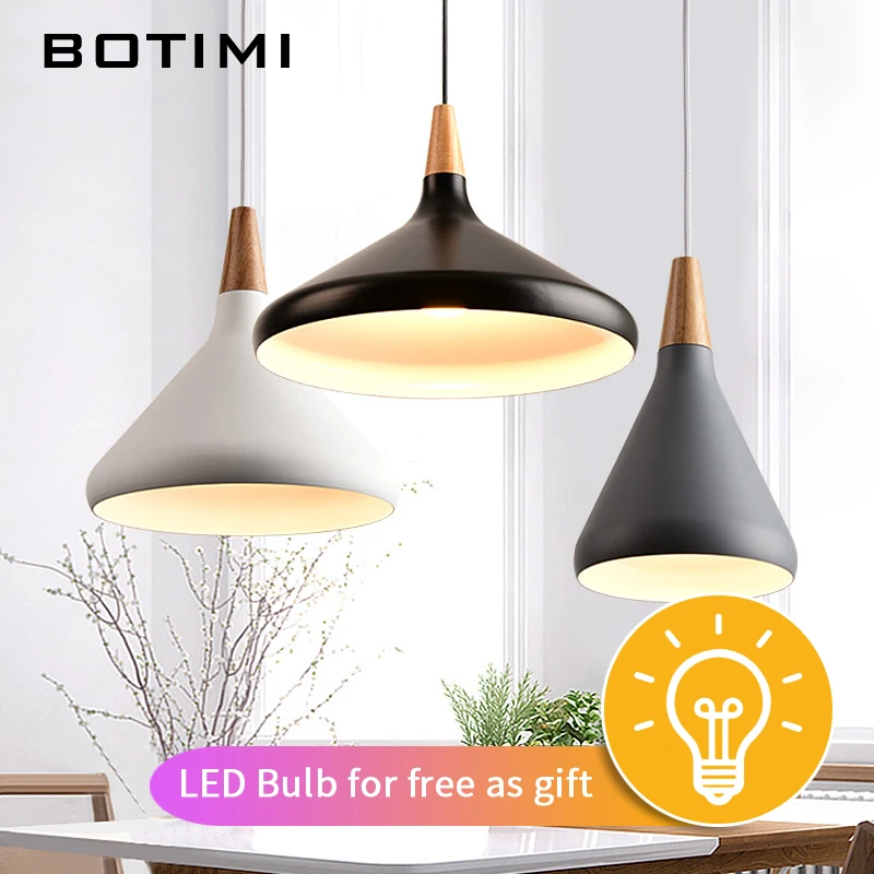  BOTIMI Nordic Retro Pendant Lights For Dining Kitchen Lampadario Vintage Metal Hanging Lamp Indoor  - 32799767398