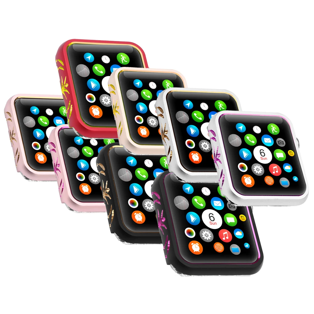 

CRESTED Anti-fall watch Case Cover for apple watch 3/2/1 42mm/38mm aluminum alloy frame Screen Protector accessories