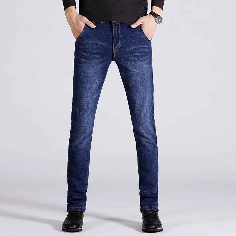 

Straight Long Casual Men Jeans For Spring Autumn Male Skinny Trousers Long Fashion Hot Denim Mens Pants Mid Waist