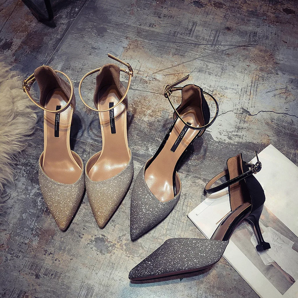 High Heel Wedding Shoes Female Stiletto Shoes Bridesmaid Single Shoes Sandals summer sandals women 2019 sandals high heels