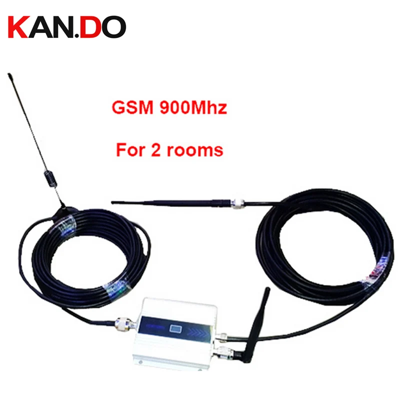 

for 2 rooms w/ 20 meters cable antennas dual output 55dbi LCD display GSM 900Mhz booster and GSM repeater GSM SM booster